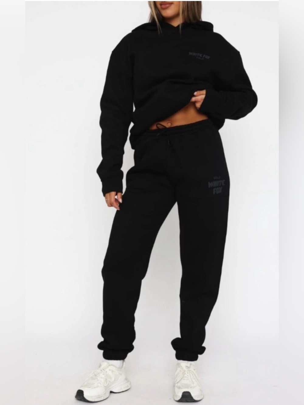 White Fox Volume 3 Black Tonal Logo Jogger Sweatpants XXS